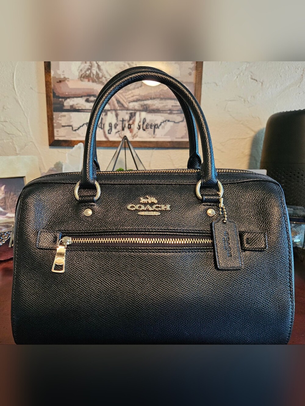 NWOT Coach Rowan Satchel Crossbody Black Saffiano Leather